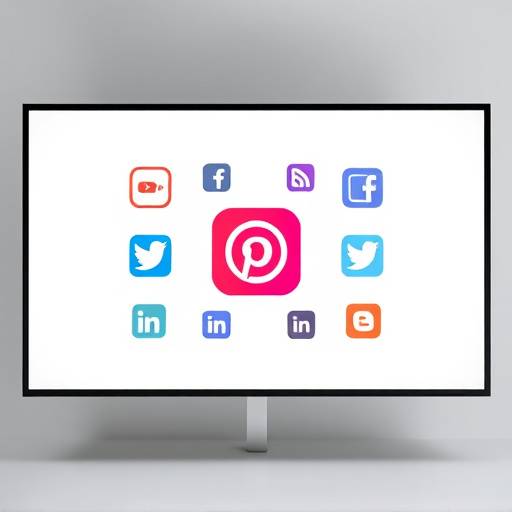 Multiple social media icons on a screen